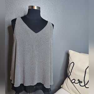 Lane Bryant Black and White Checkered Blouse size 24